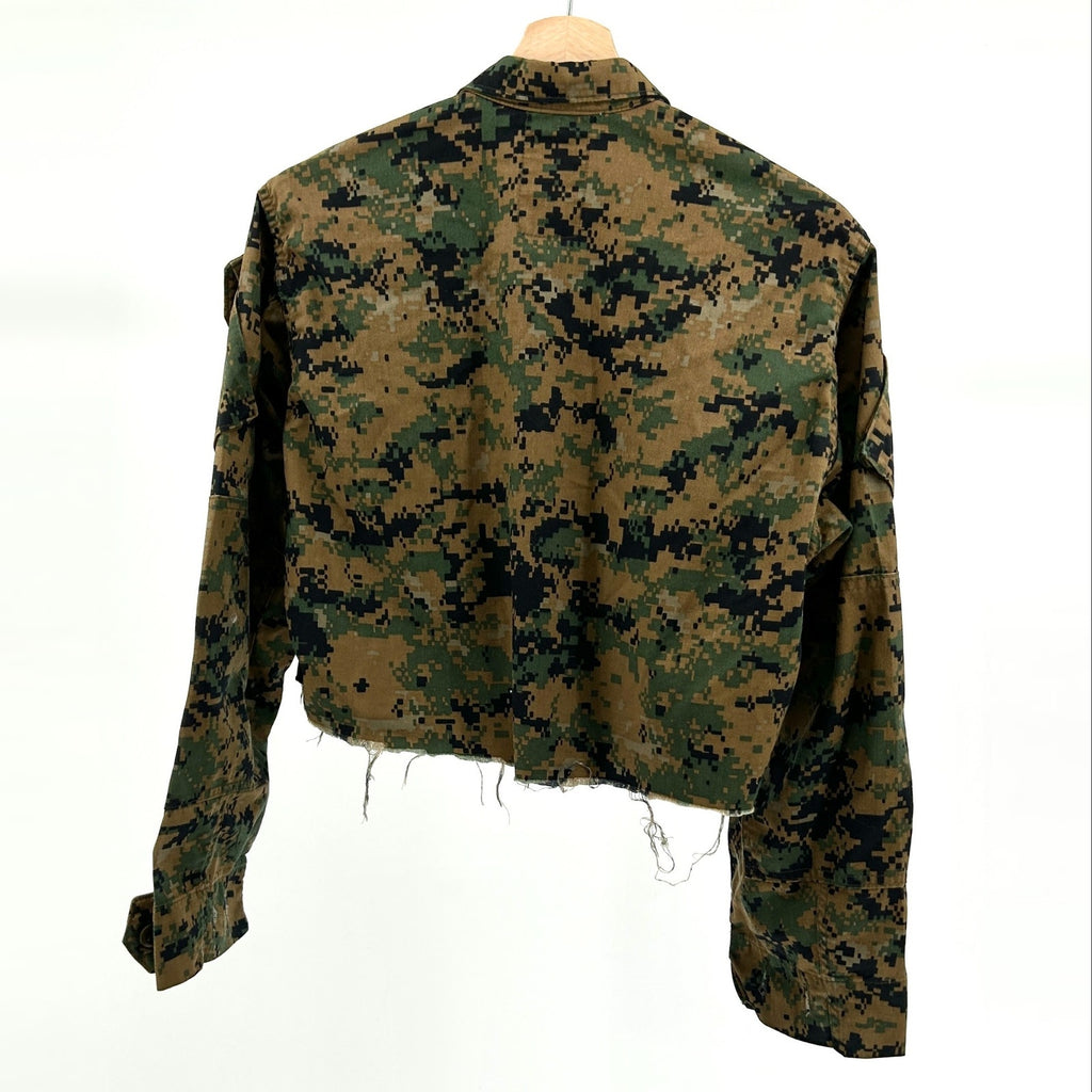 Vintage Y2K US Marines MARPAT Digital Camo Custom Cropped Jacket