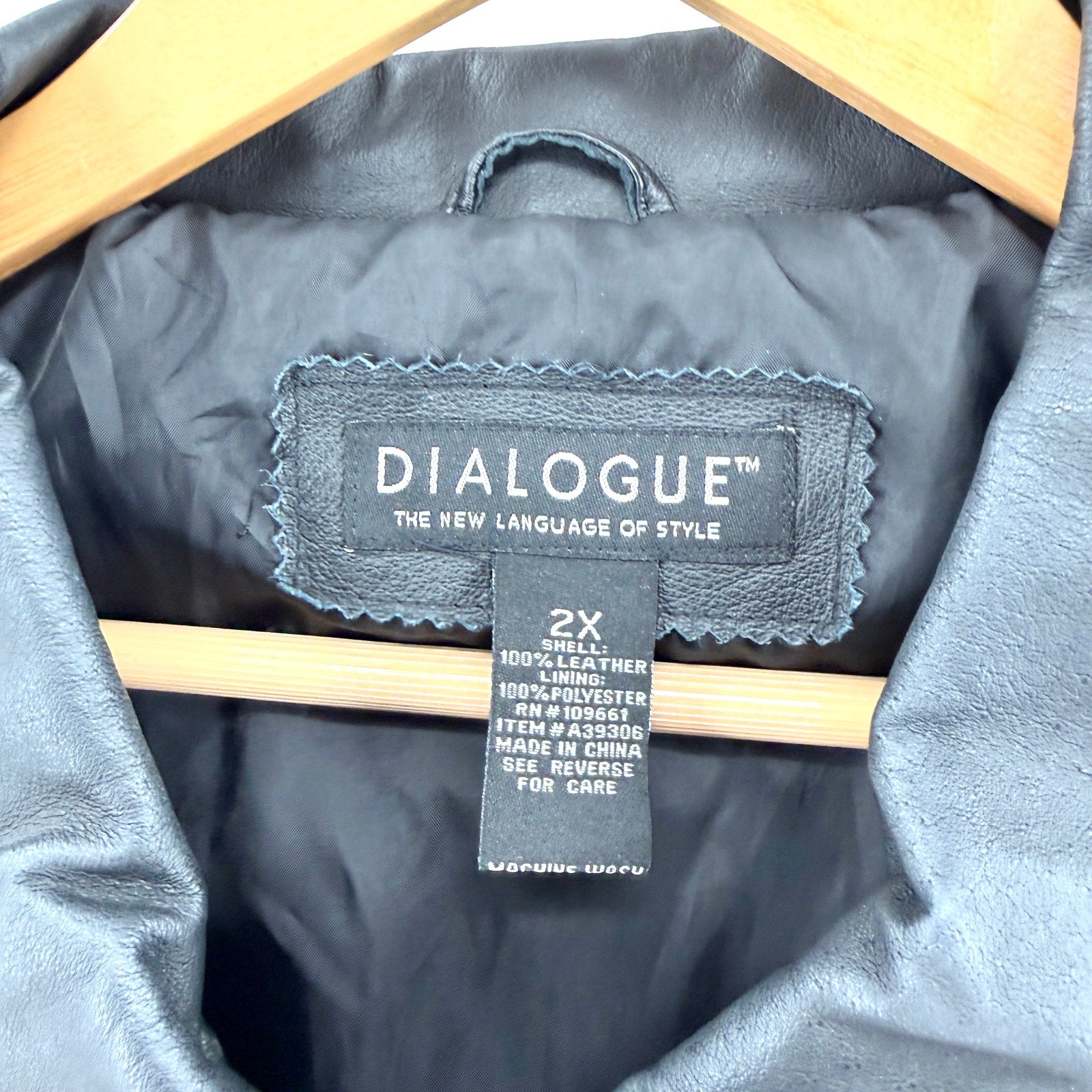 Dialogue Black Genuine Leather Quilted Silver Toggle Button Jacket