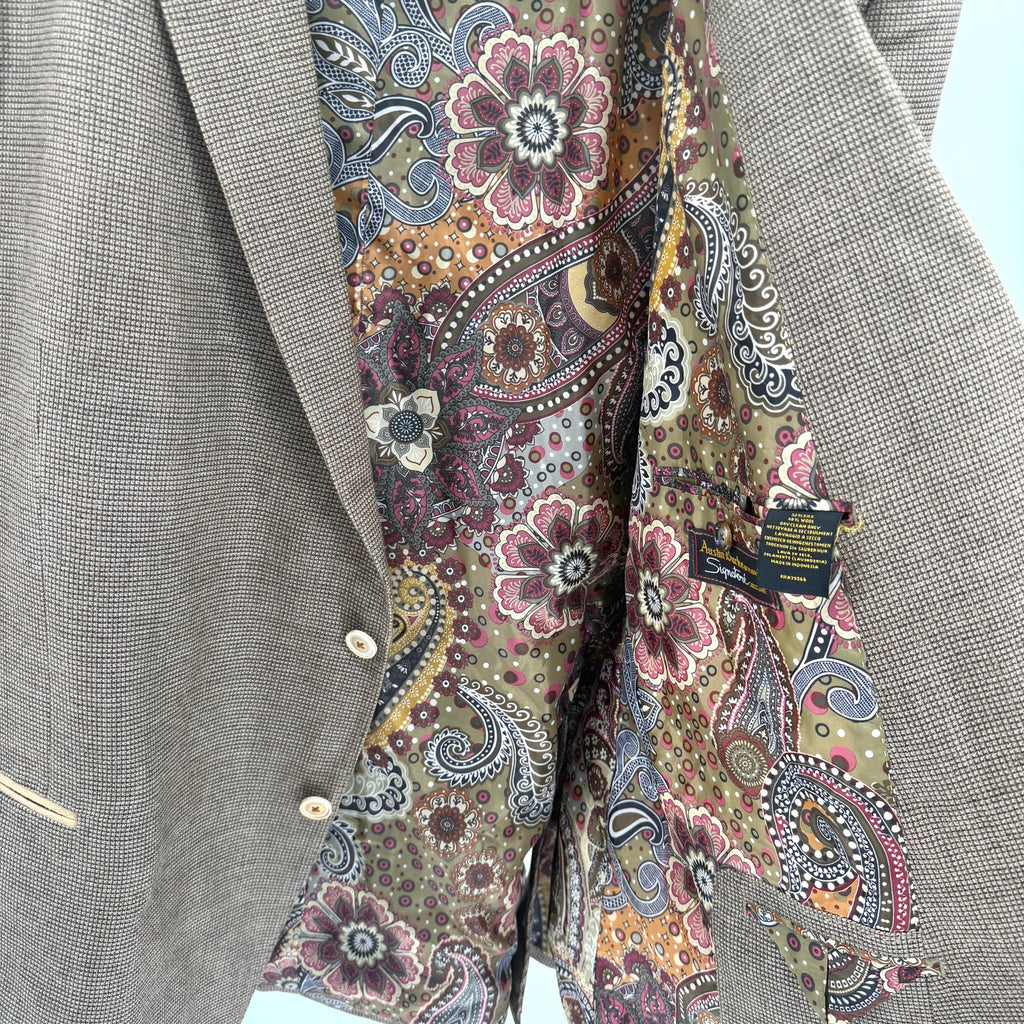 Vintage Y2K Austin Reed Curious Man Brown Silk Wool Blazer