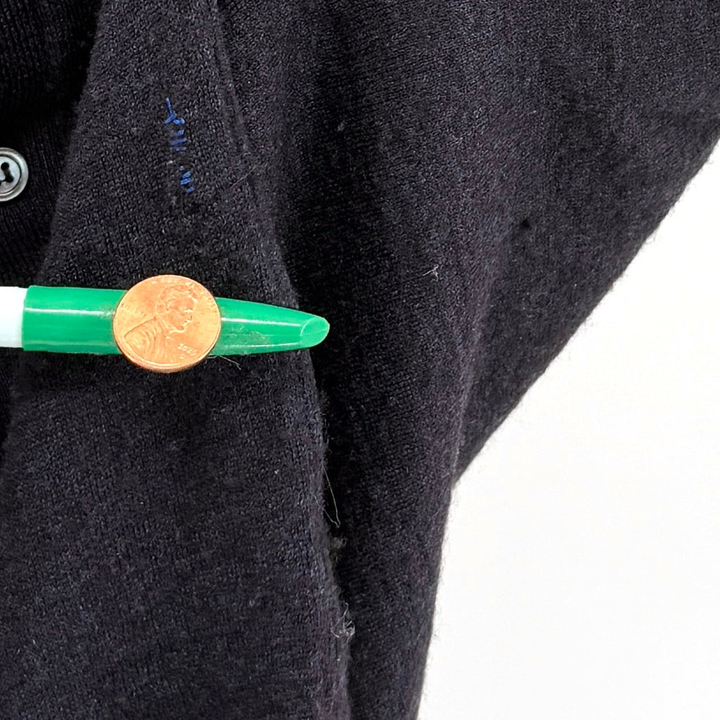 Vintage 90s Old Bond Street Navy 100% Wool Minimalist Collared Polo Sweater