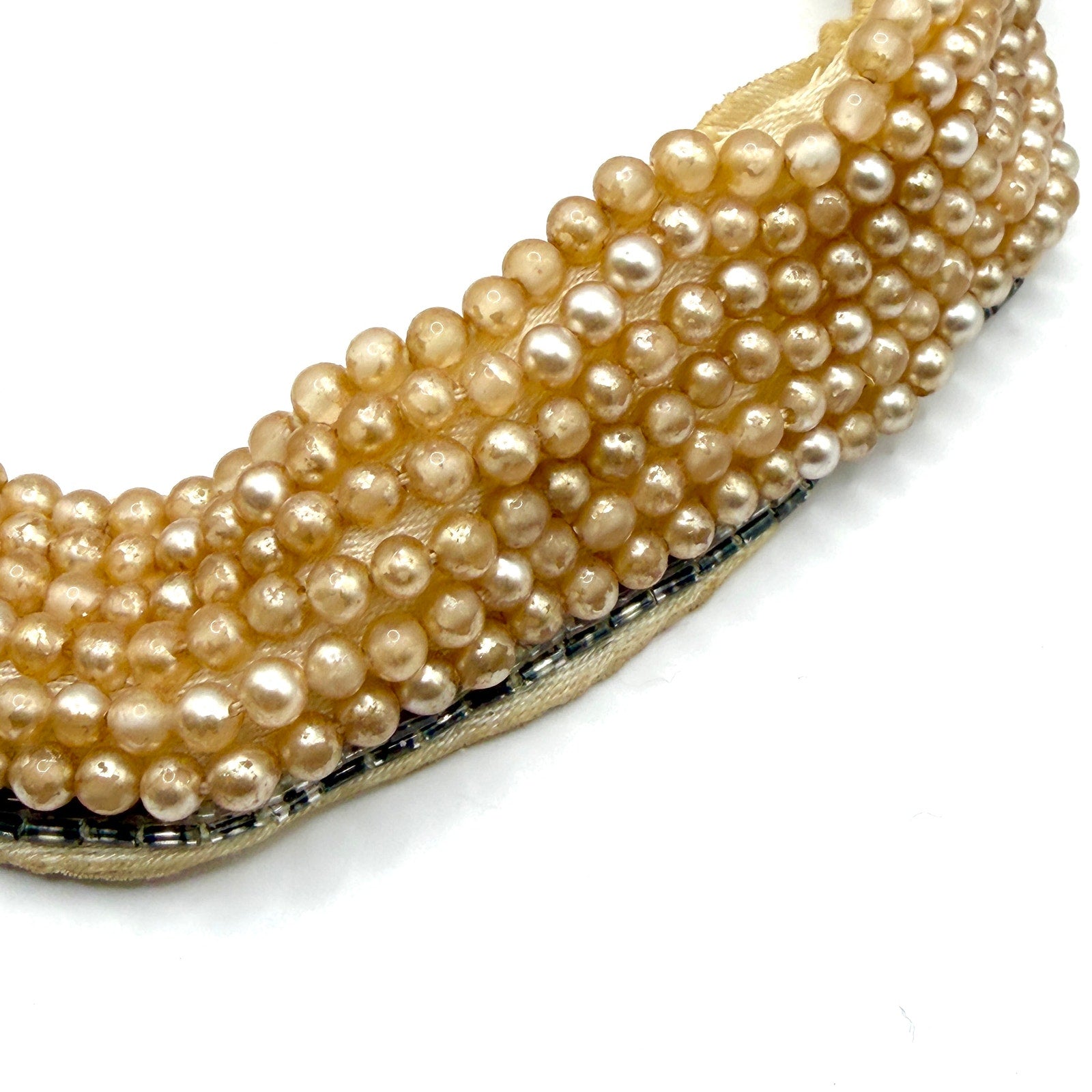 Vintage 50s Unbranded Cream Faux Pearl Coquette Detachable Collar Necklace