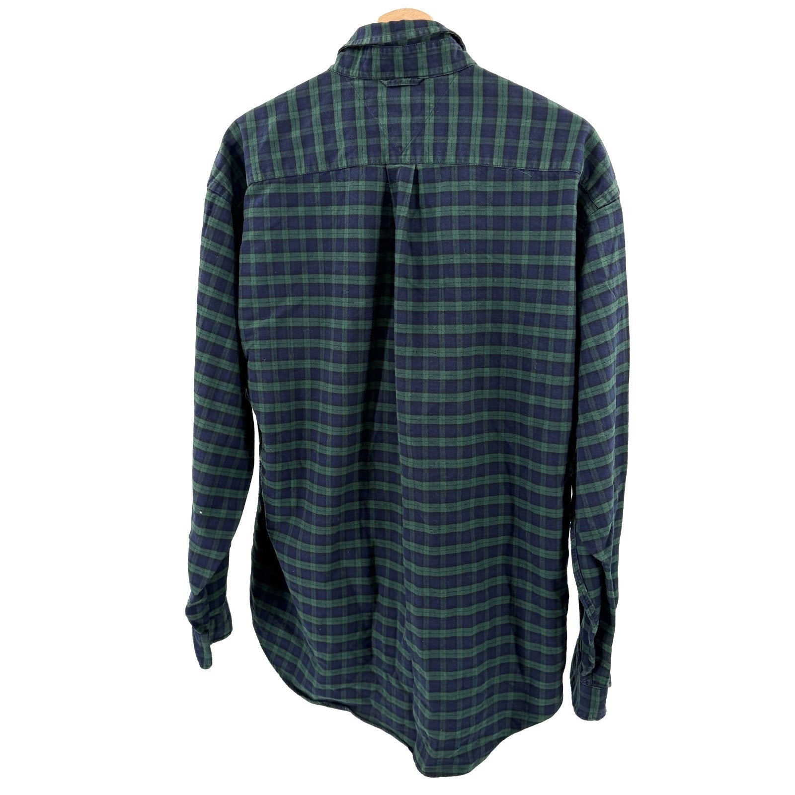 Vintage 90s Tommy Hilfiger Black Watch Plaid 100% Cotton Oxford Shirt