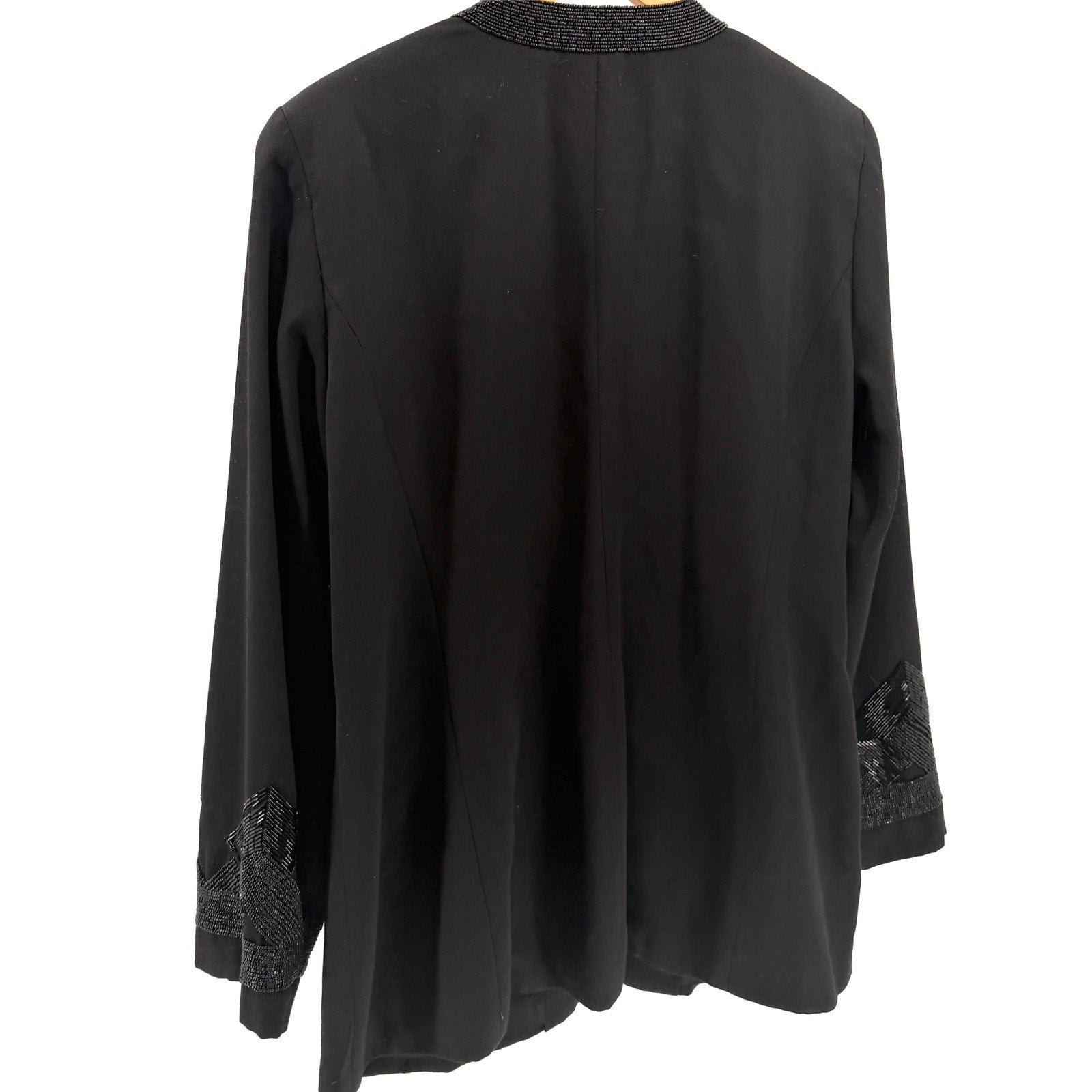 Vintage 80s Chancelle Black Geometric Beaded Evening Avant Garde Blazer Jacket