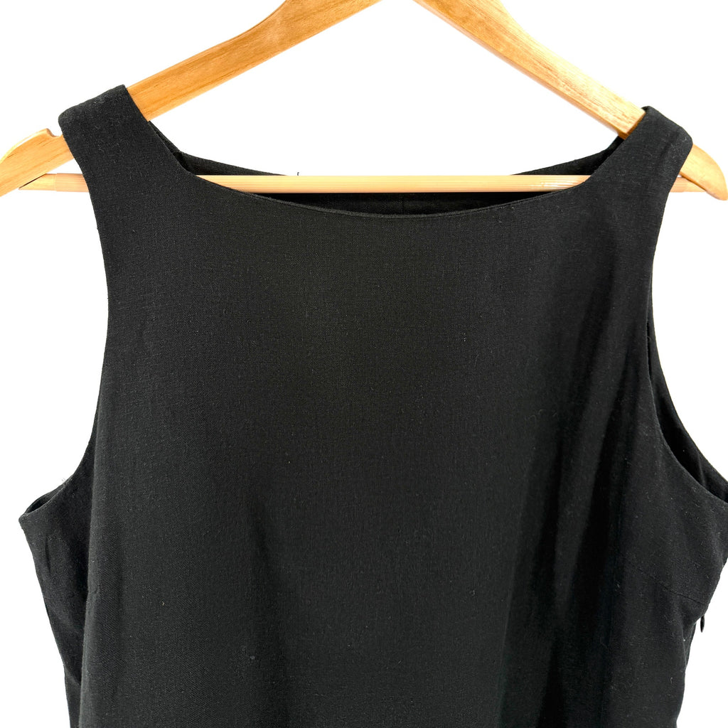 Vintage 90s John Paul Richard Black Minimalist Square Neck Shift Dress
