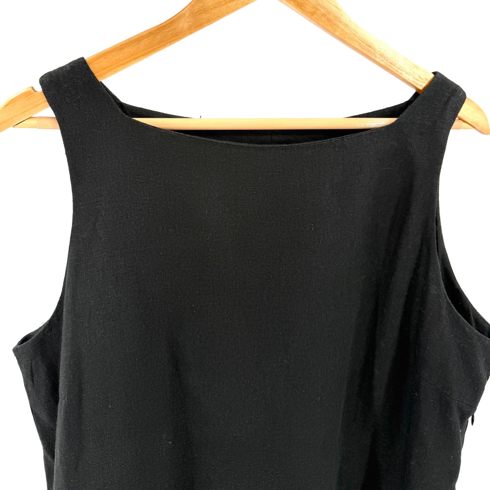 Vintage 90s John Paul Richard Black Minimalist Square Neck Shift Dress