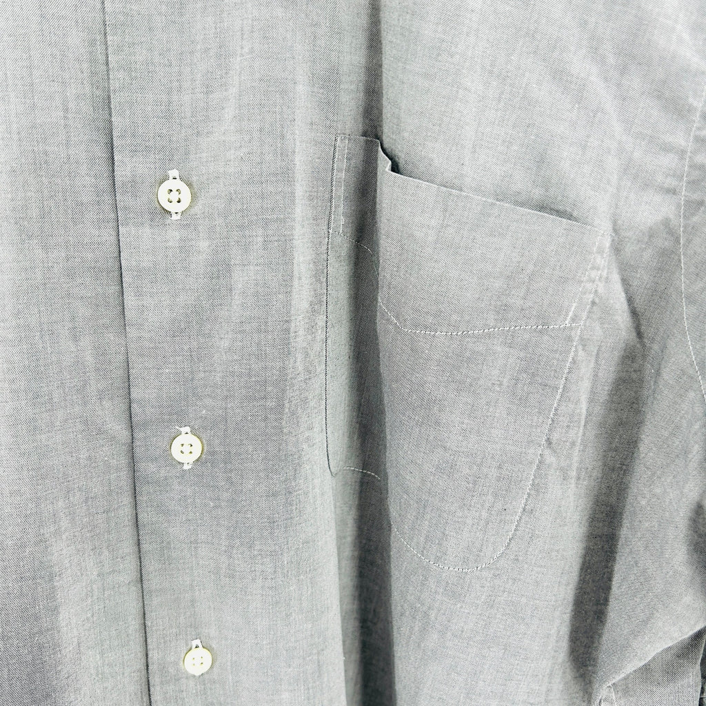 Lauren Ralph Lauren Gray Cotton Minimalist Button Down Shirt
