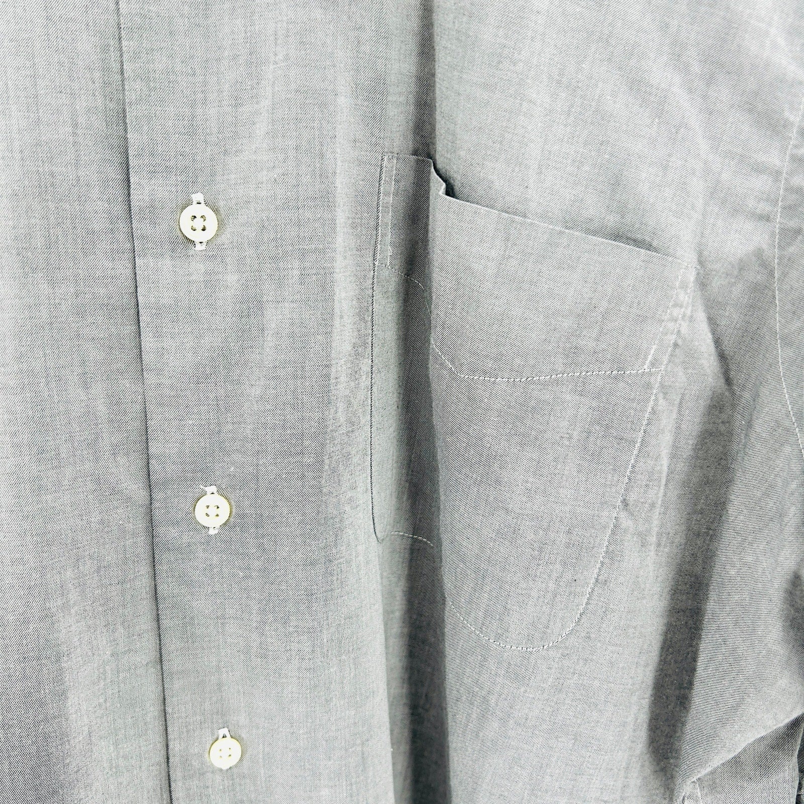 Lauren Ralph Lauren Gray Cotton Minimalist Button Down Shirt