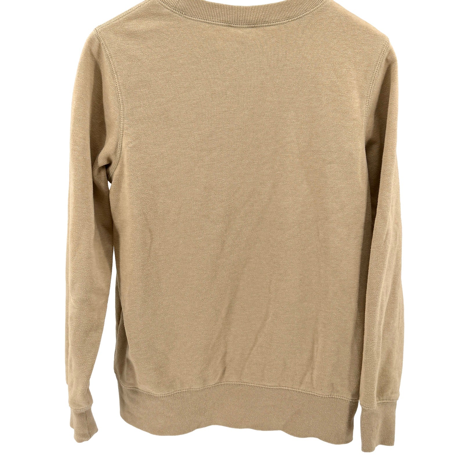 The North Face Tan Beige Heritage Patch Logo Fleece Crewneck Sweatshirt