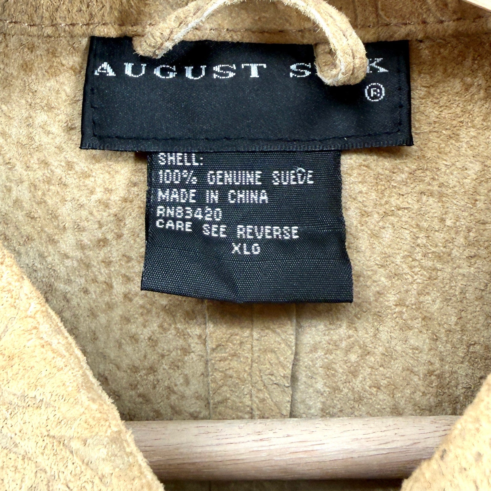 Vintage Y2K August Silk Tan Genuine Leather Suede Boho Floral Burnout Shacket