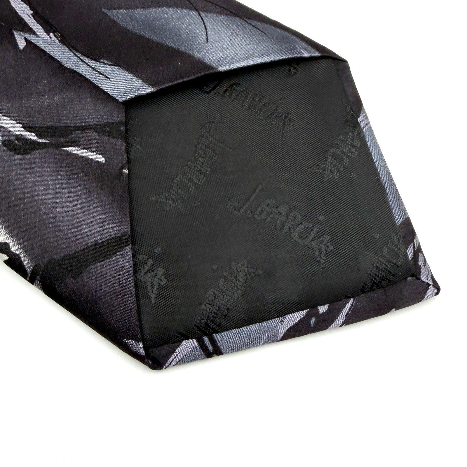 J. Garcia Gray Silk Skeleton Halloween Grateful Dead Necktie