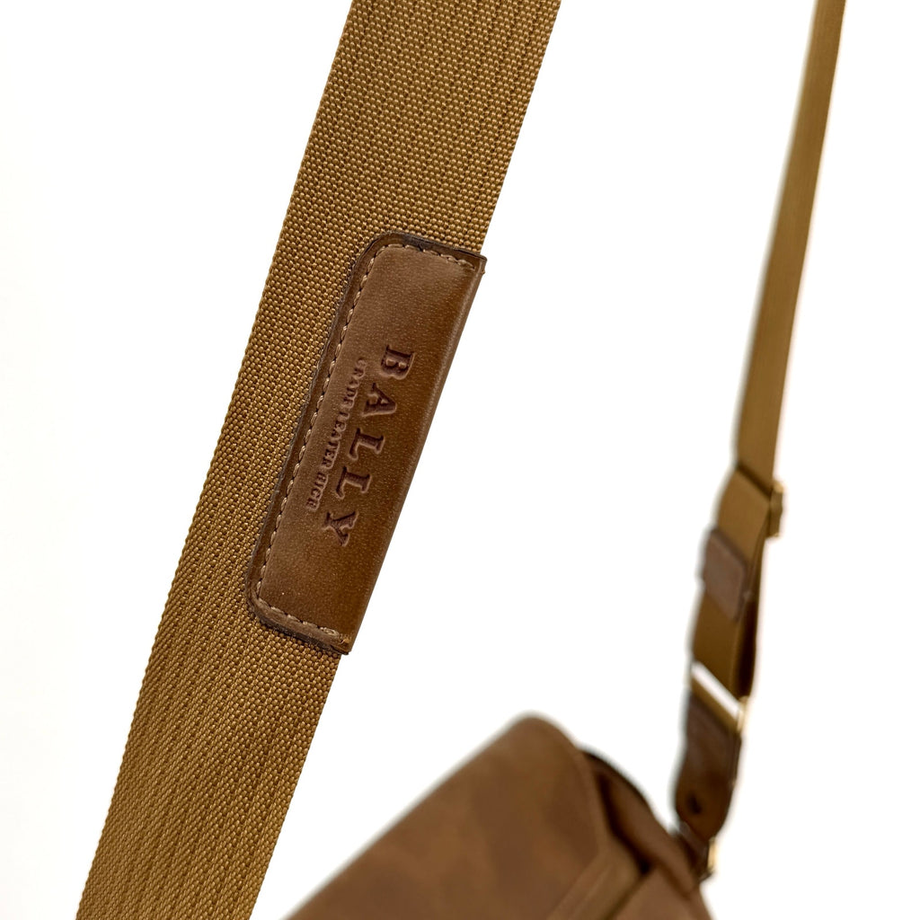 Vintage 90s Bally Tan Grade High Leather Canvas Satchel Briefcase Laptop Bag