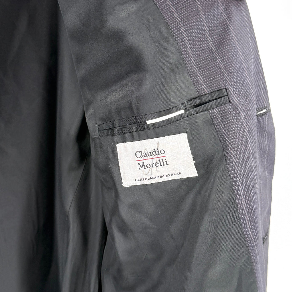 Vintage 90s Claudio Morelli Gray Pinstripe 100% Wool Menswear Blazer Jacket