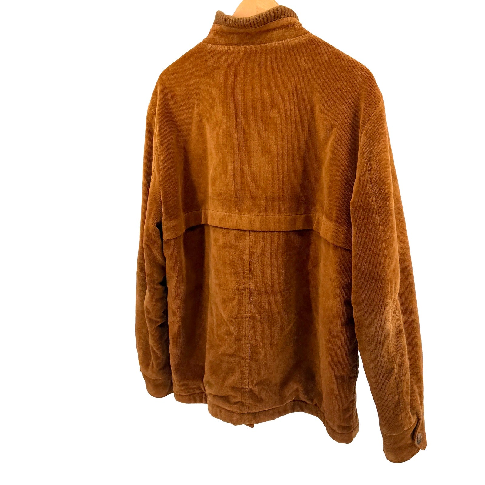 Vintage 70s William Barry Brown Corduroy Quilted Plaid Lined Bomber Jacket