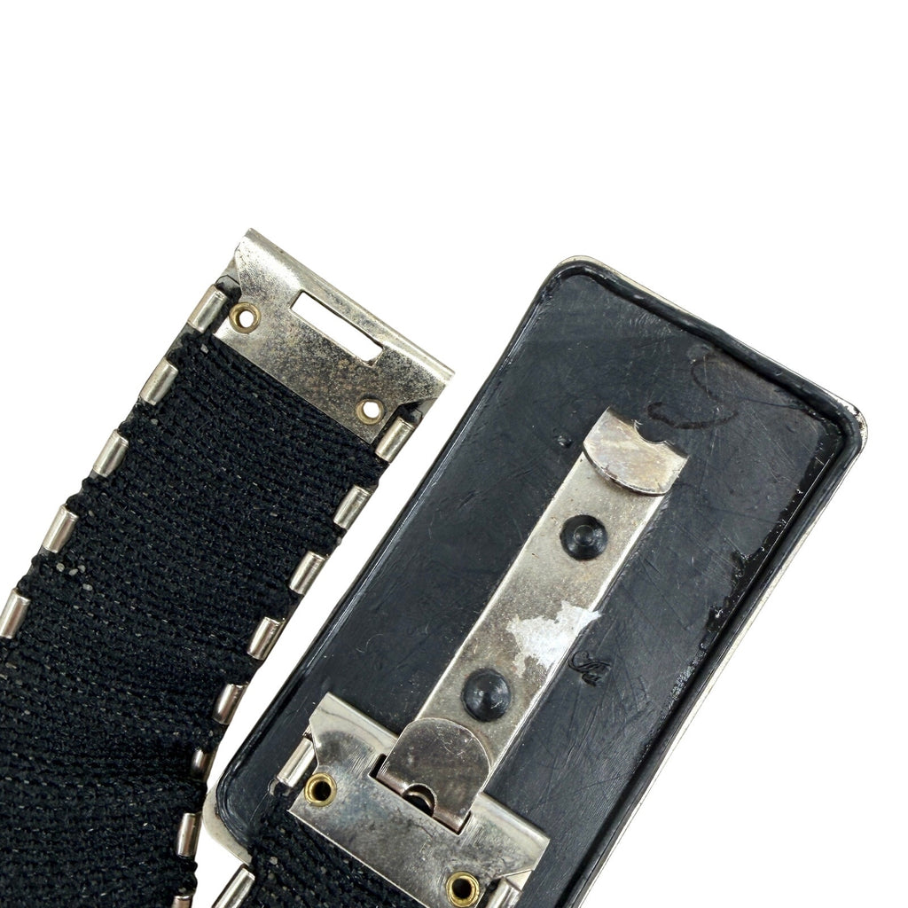 Vintage 80s Silver Fish Scale Link Stretch Belt