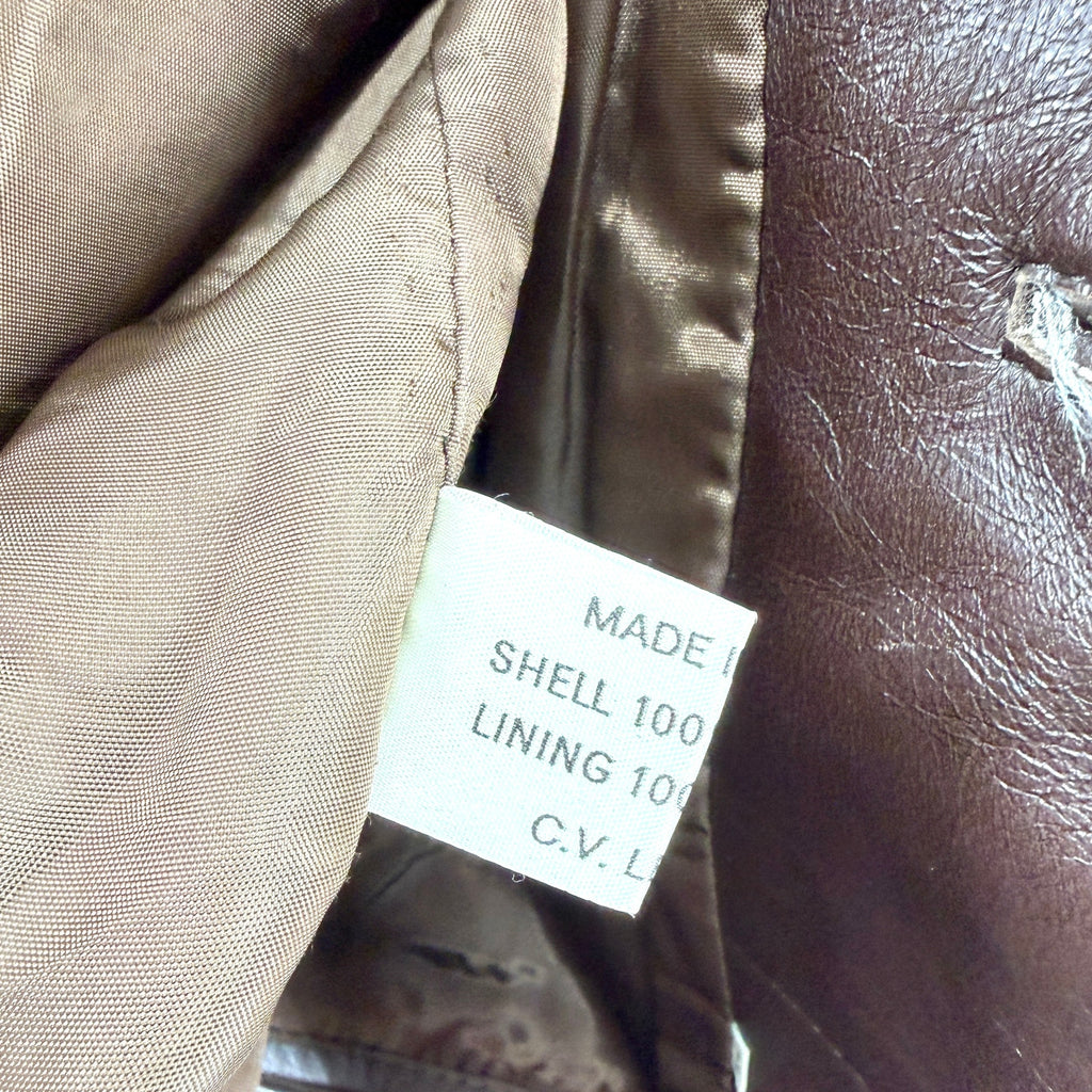 Vintage 70s Dark Brown Genuine Leather Spanish Blazer