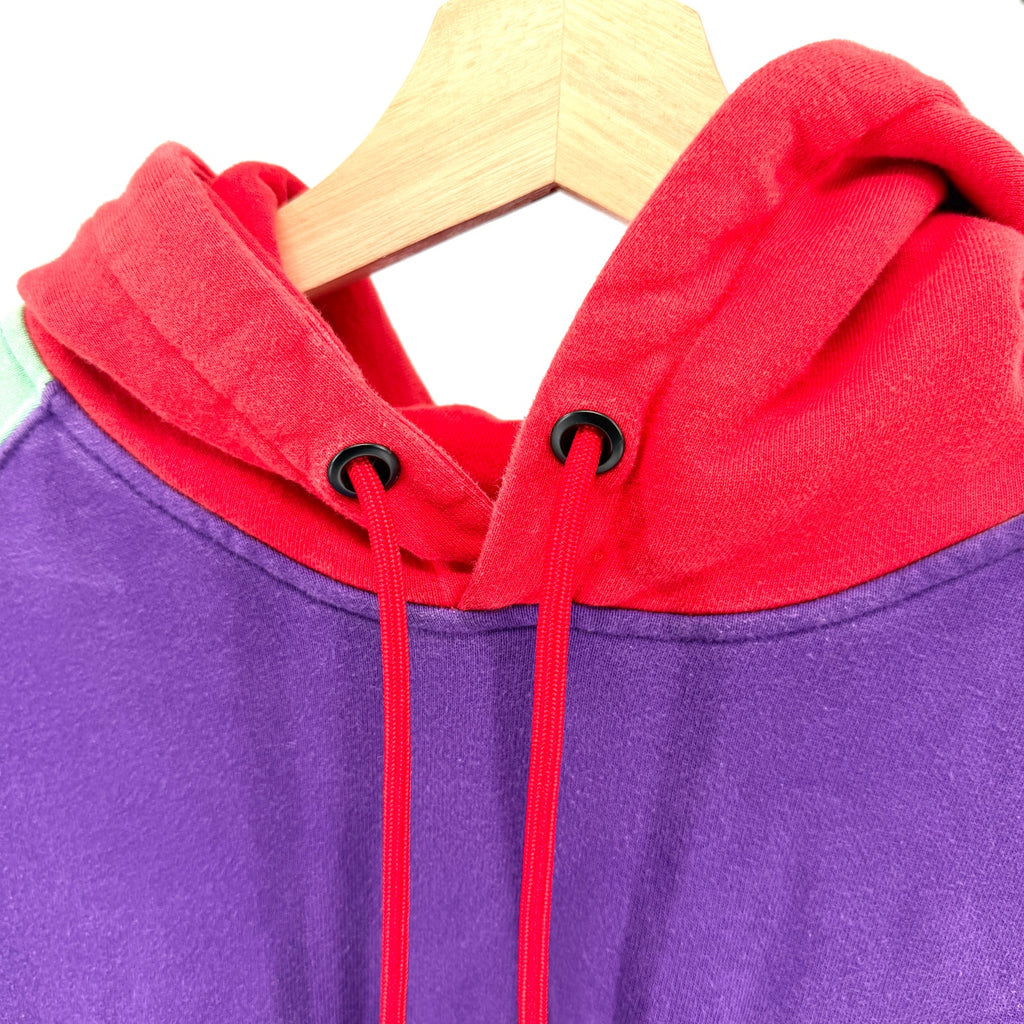 Teddy Fresh Purple Colorblock 100% Cotton Streetwear Patchwork HoodieStreet style swagger