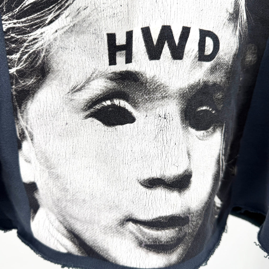 HWD Halfway Dead Indigo Blue Horror Graphic Cropped Sweatshirt