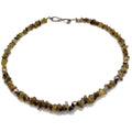 Vintage 90s Iridescent Labradorite Sterling Silver Boho S Hook Chip Necklace