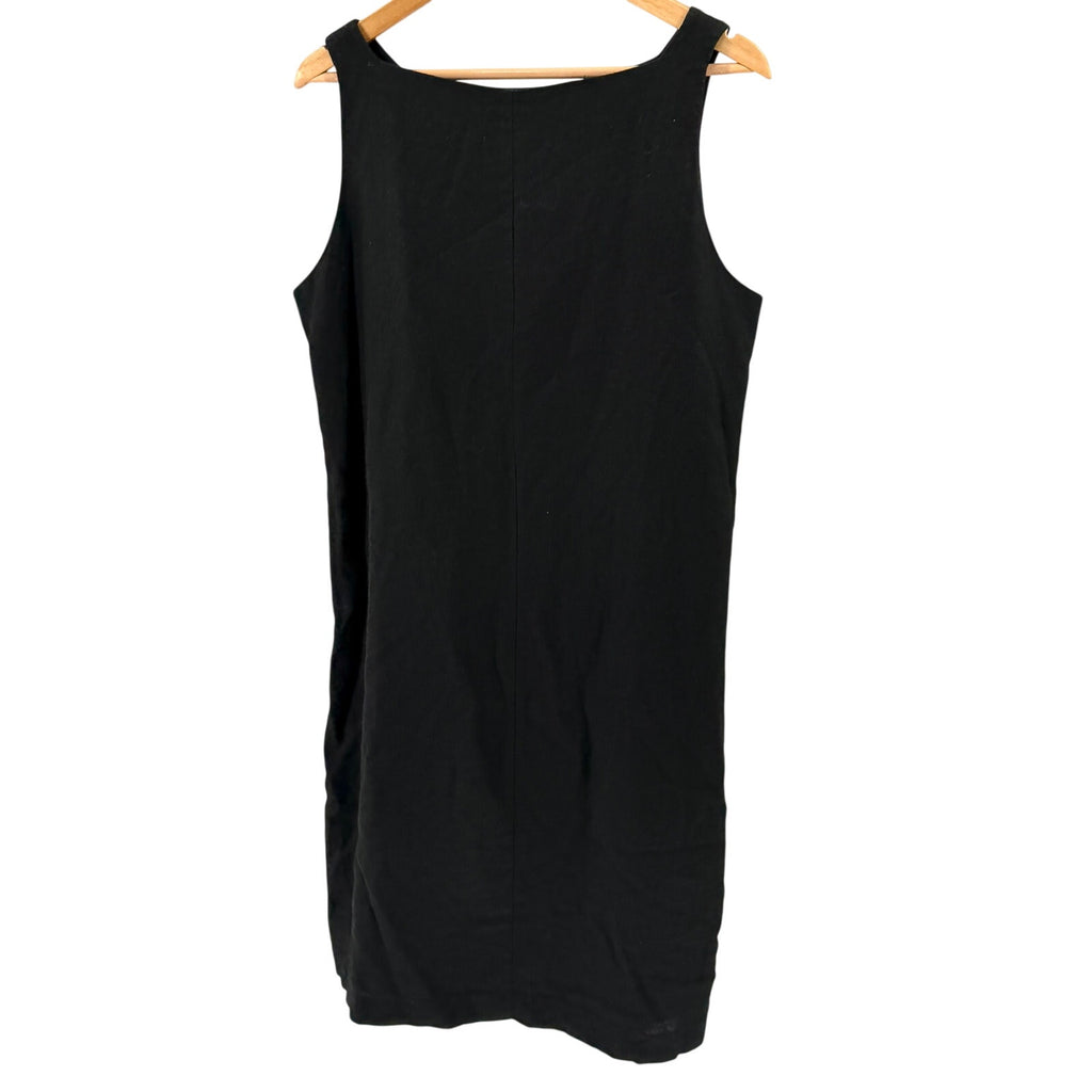 Vintage 90s John Paul Richard Black Minimalist Square Neck Shift Dress