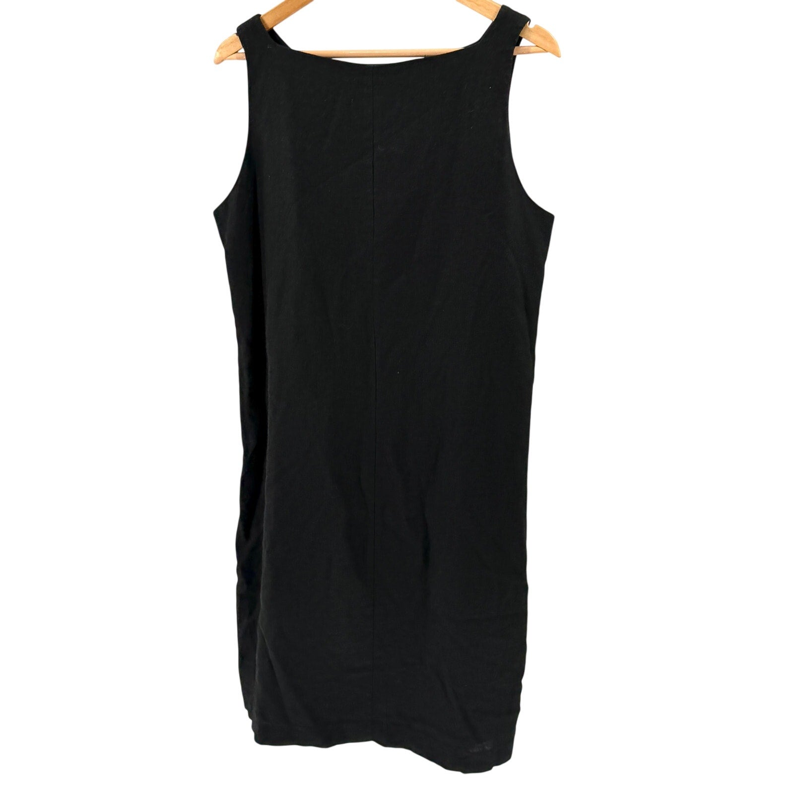 Vintage 90s John Paul Richard Black Minimalist Square Neck Shift Dress
