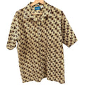 Vintage 90s Paolo Luigi Brown Geometric Short Sleeve Button Up Shirt