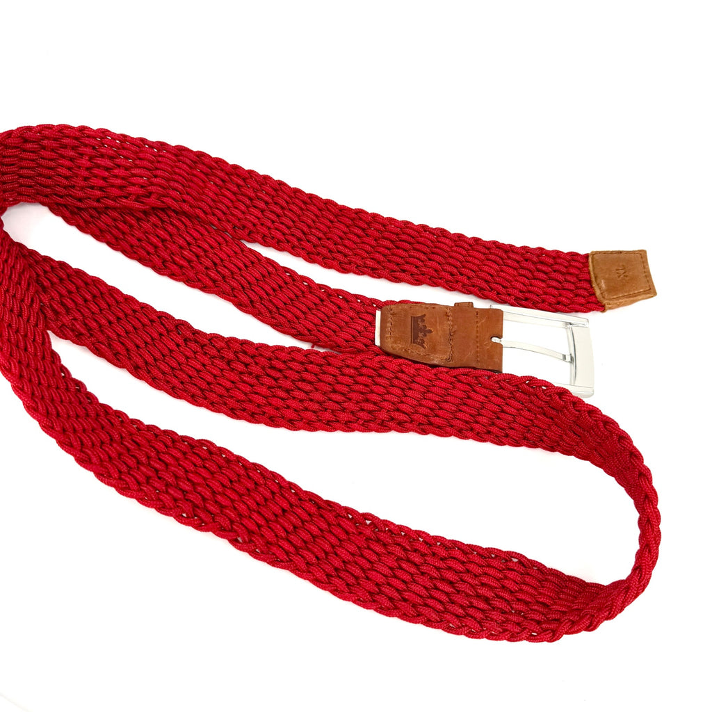 Peter Millar Red Braided Cord Preppy Belt