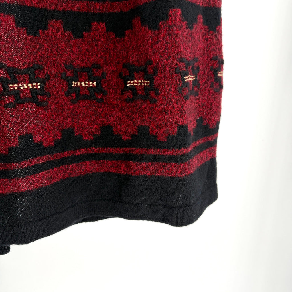 Vintage Y2K Double D Ranch Black 100% Lamb Wool Southwestern Maxi Skirt