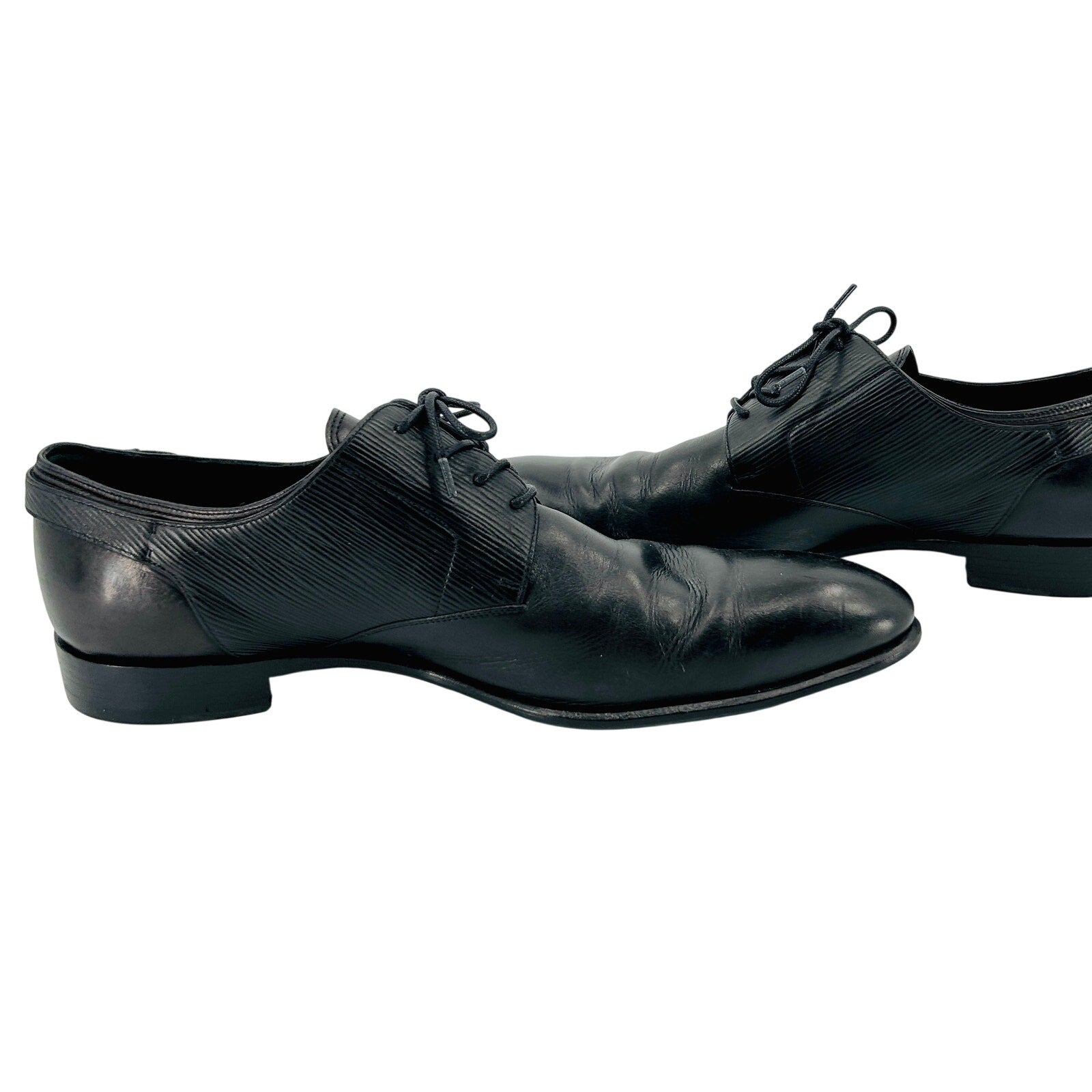 Louis Vuitton Black Epi Leather Buckle Detail Derby Dress Shoes