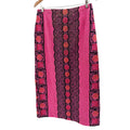 Vintage 90s Handmade Pink 100% Cotton African Wax Print Pencil Maxi Skirt
