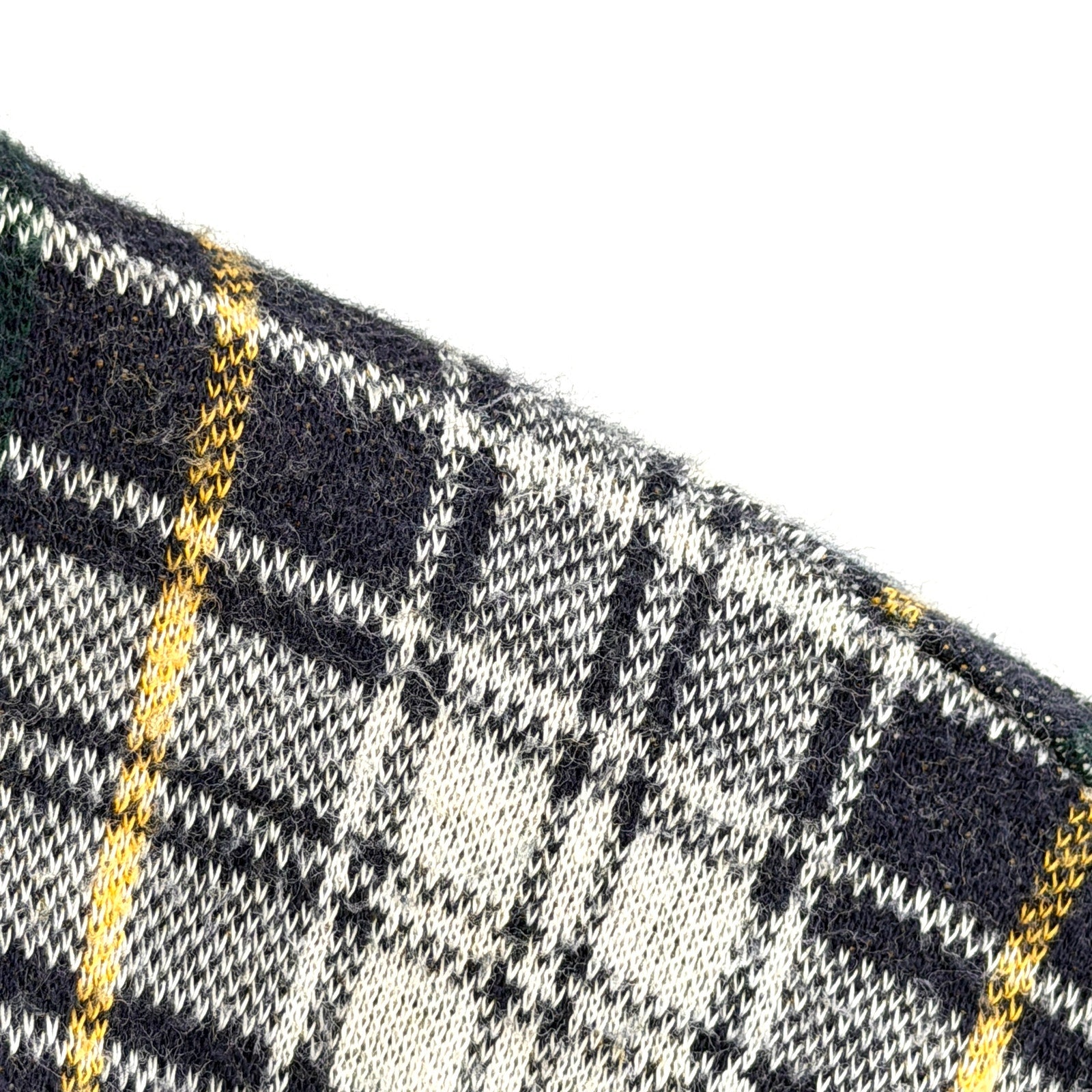 Vintage 90s Lord & Taylor 100% Cotton Blue Green Woven Knit Plaid Polo Shirt