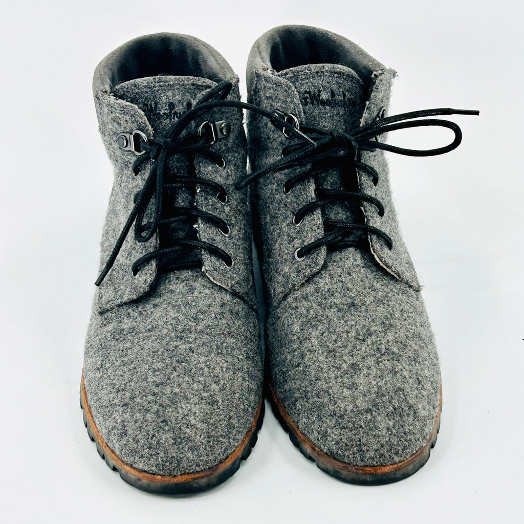 Woolrich x Portland Product Werks Gray Wool Suede Lace-Up Ankle Boots