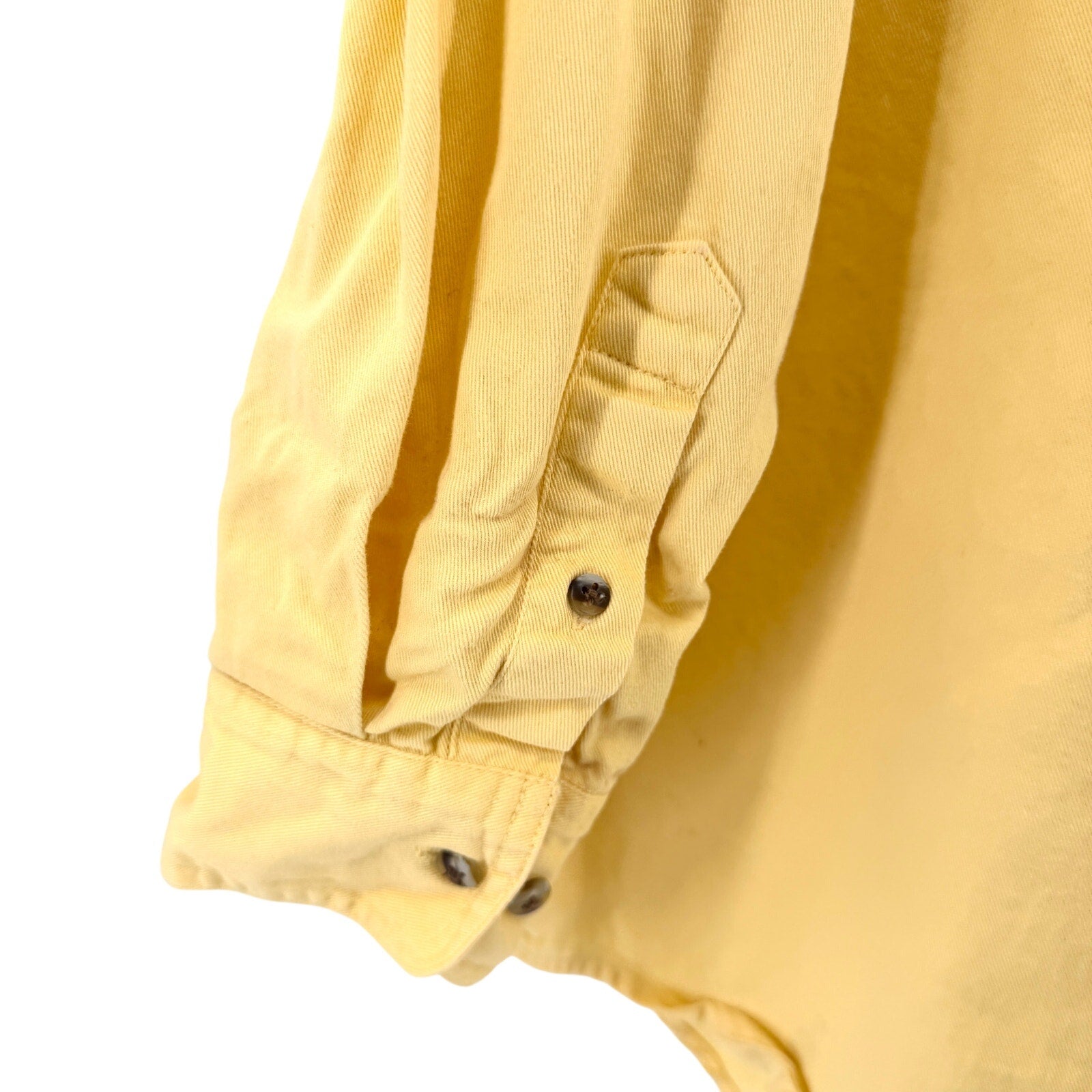 Vintage 90s Camp Creek Yellow 100% Cotton Novelty Reading Patch Shirt