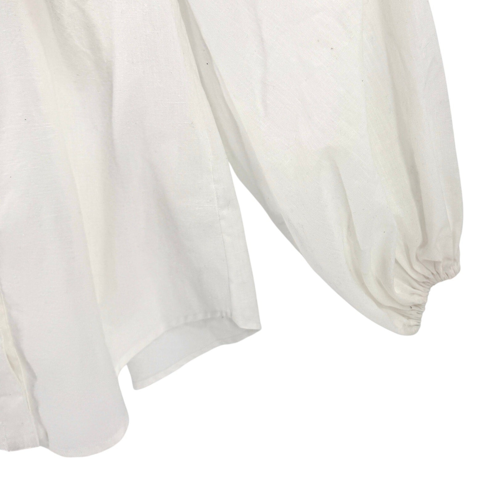 Garota White Floral Eyelet Embroidery Button Up Cotton Blouse
