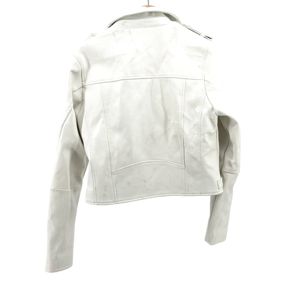 BlankNYC White Thick Faux Leather Moto Biker Rocker Jacket