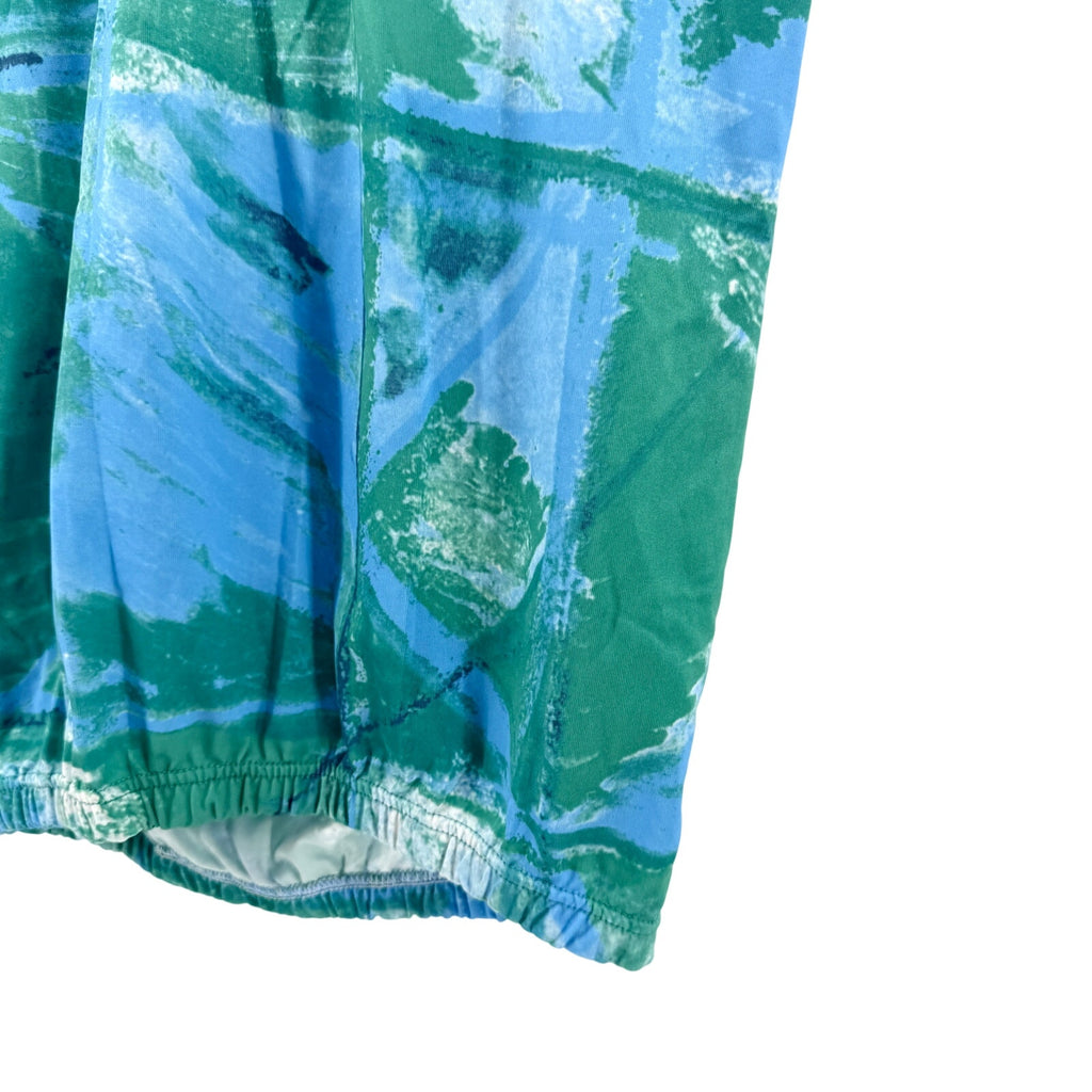 Vintage 90s Giessegi Teal Blue Abstract Print Half-Zip Cycling Jersey