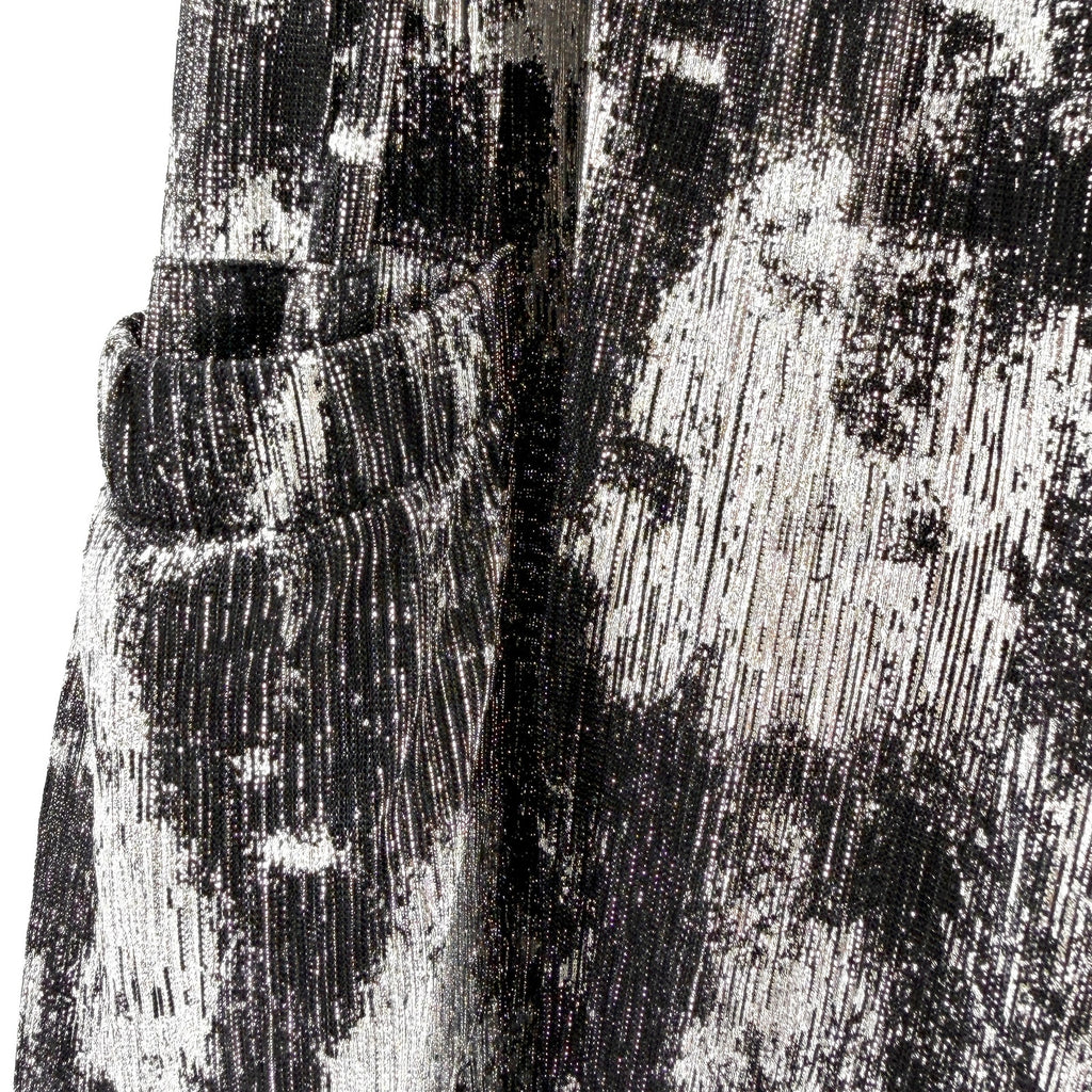 Vintage Y2K Samuel Dong Black Silver Maximalist Tiered Wide Leg Cropped Pants