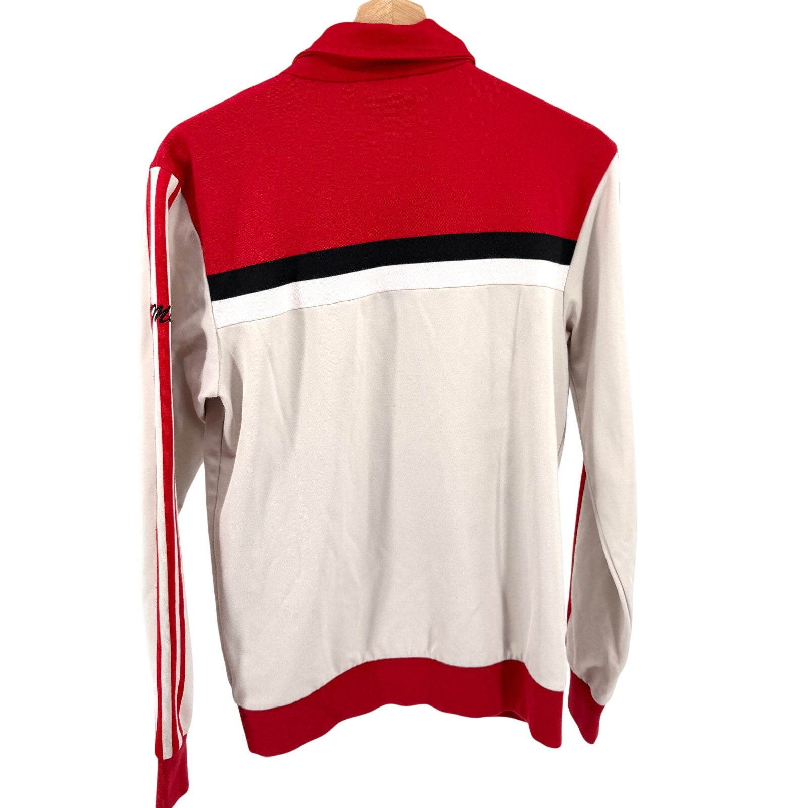 Adidas Red Off White 83-C J. Mano Embroidered Three Stripe Track Jacket