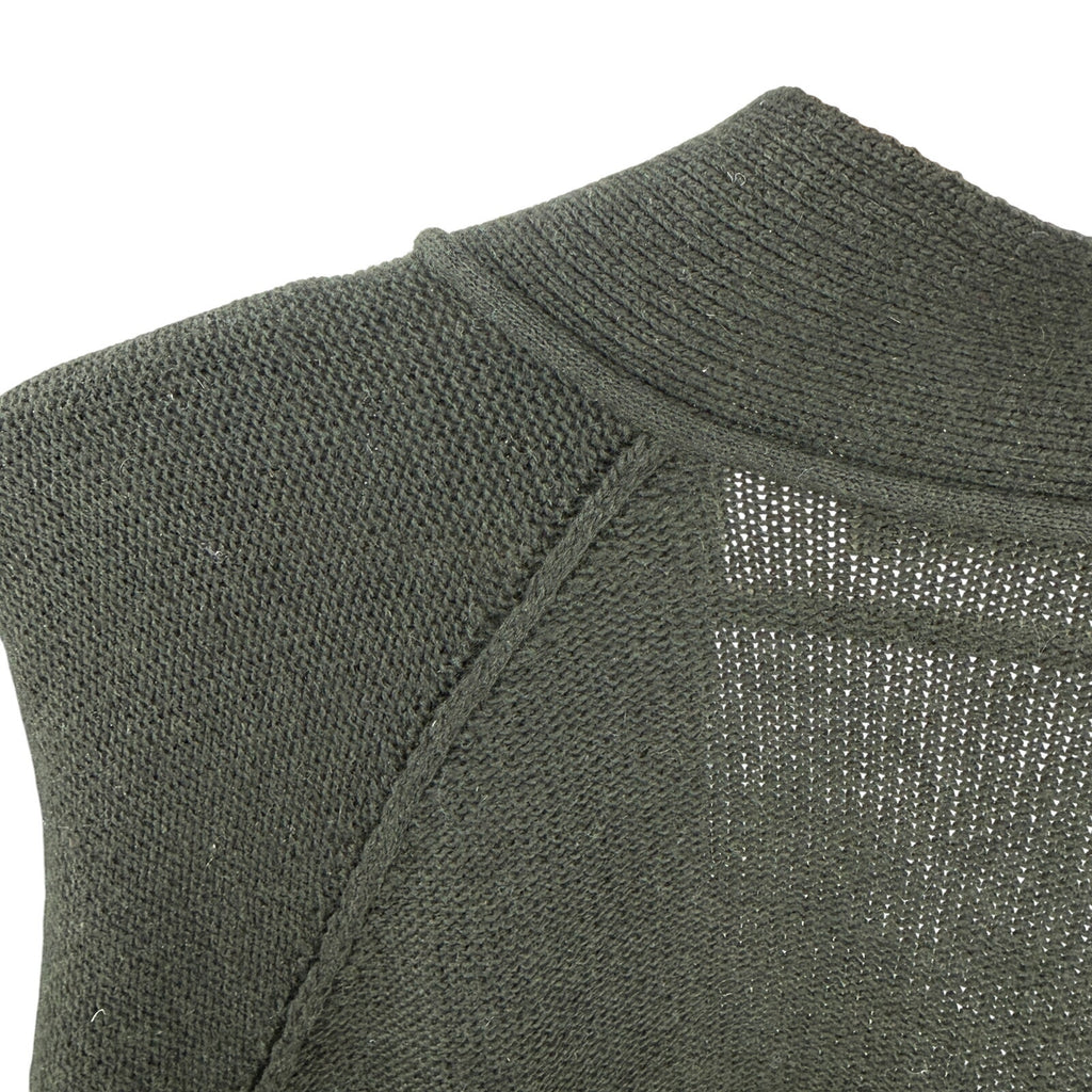 Sonia Rykiel Dark Forest Green 100% Wool Oversized Open Front Cardigan