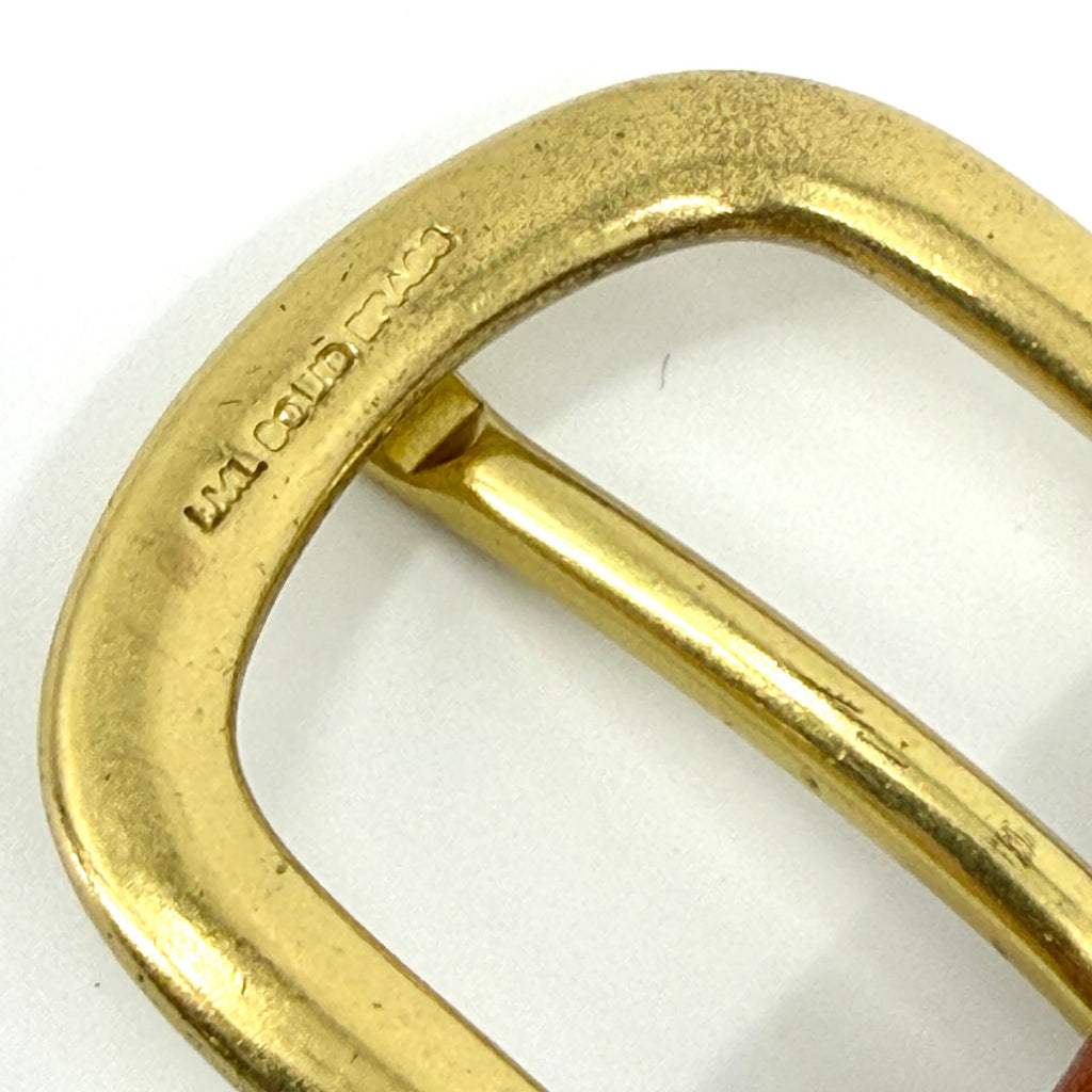 Vintage 90s Leather Man Ltd Marthas Vineyard Preppy Brass Buckle Web Belt