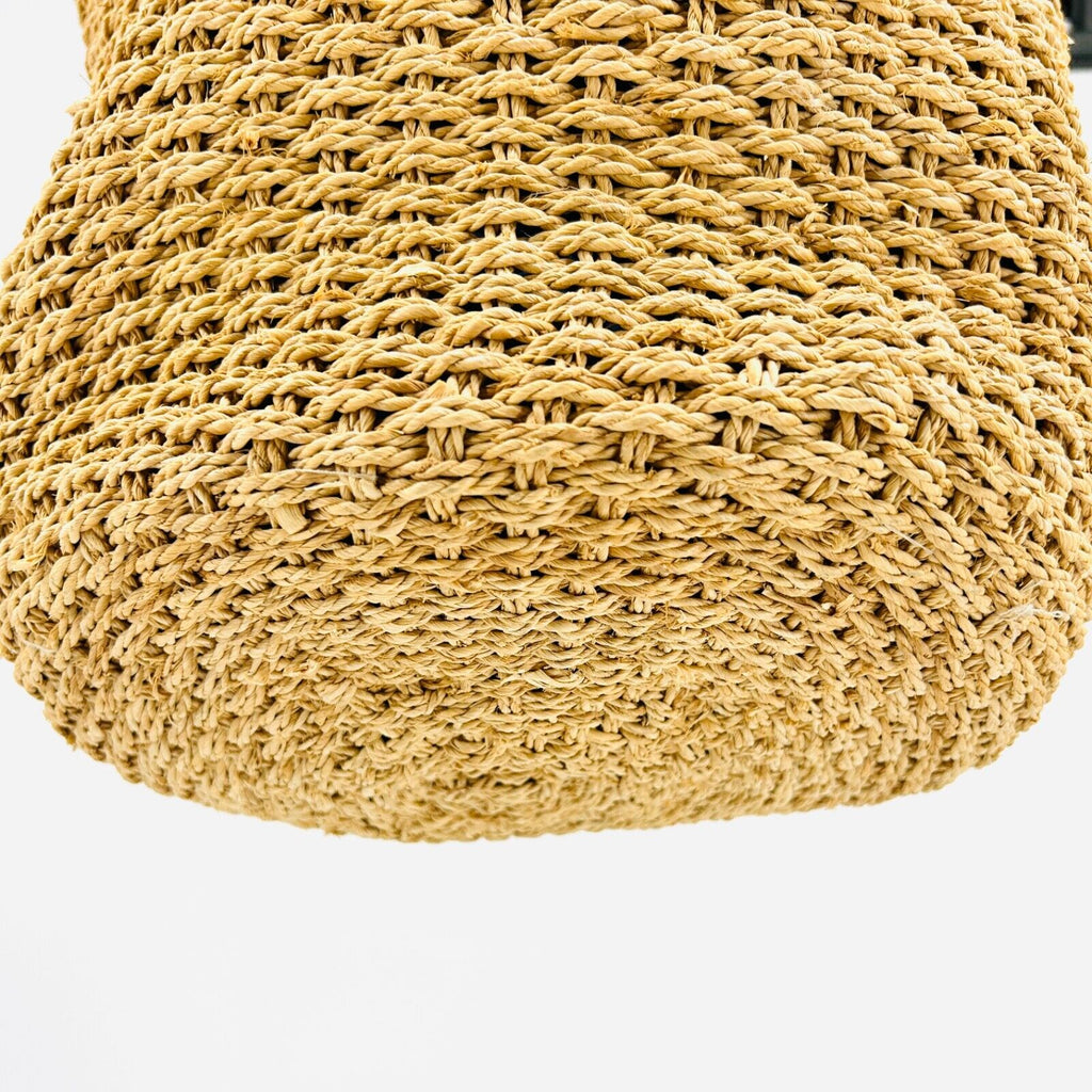 Vintage Tan Woven Straw Extra Large Boho Market Tote Basket Bag
