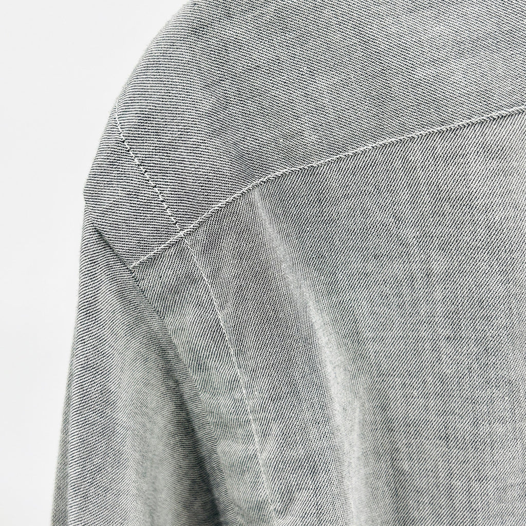 Lauren Ralph Lauren Gray Cotton Minimalist Button Down Shirt