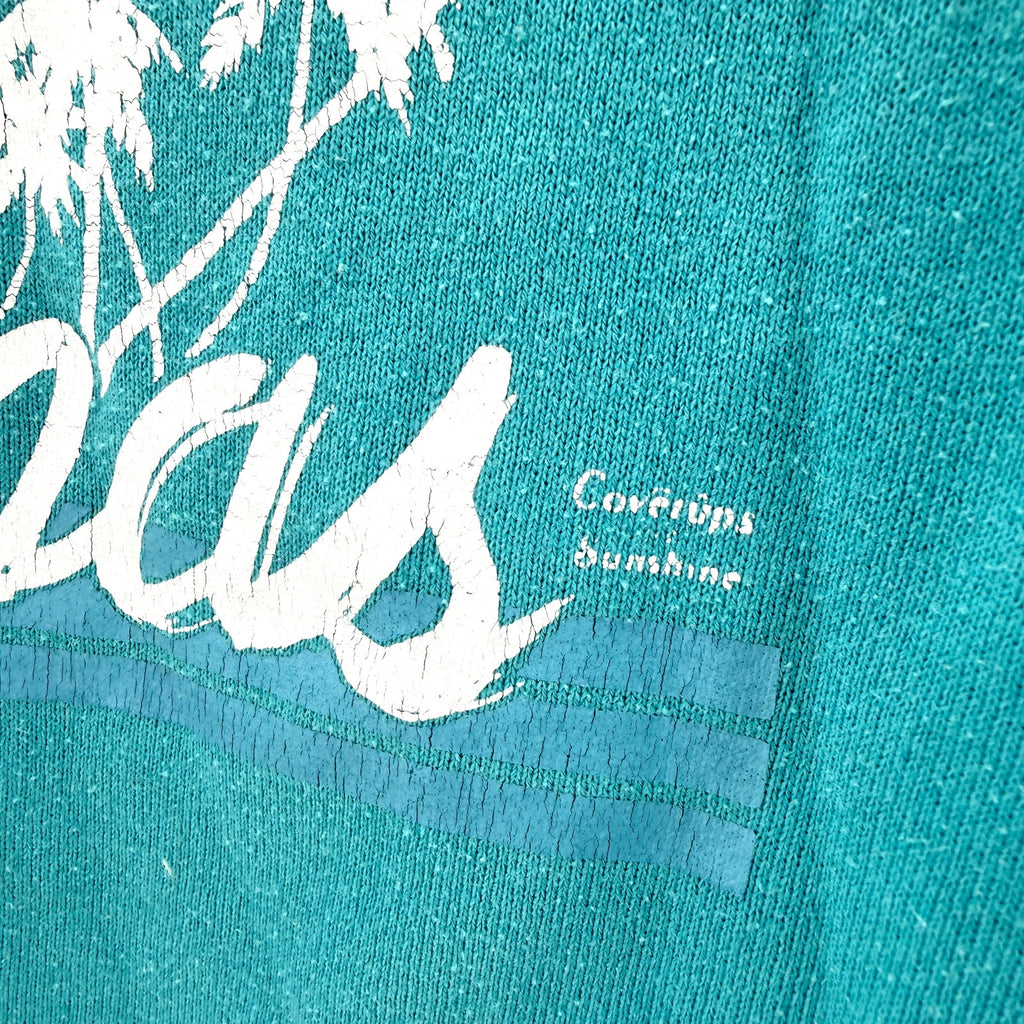 Vintage 90s Jerzees by Russell Teal Graphic Nassau Sunset Raglan Sweatshirt