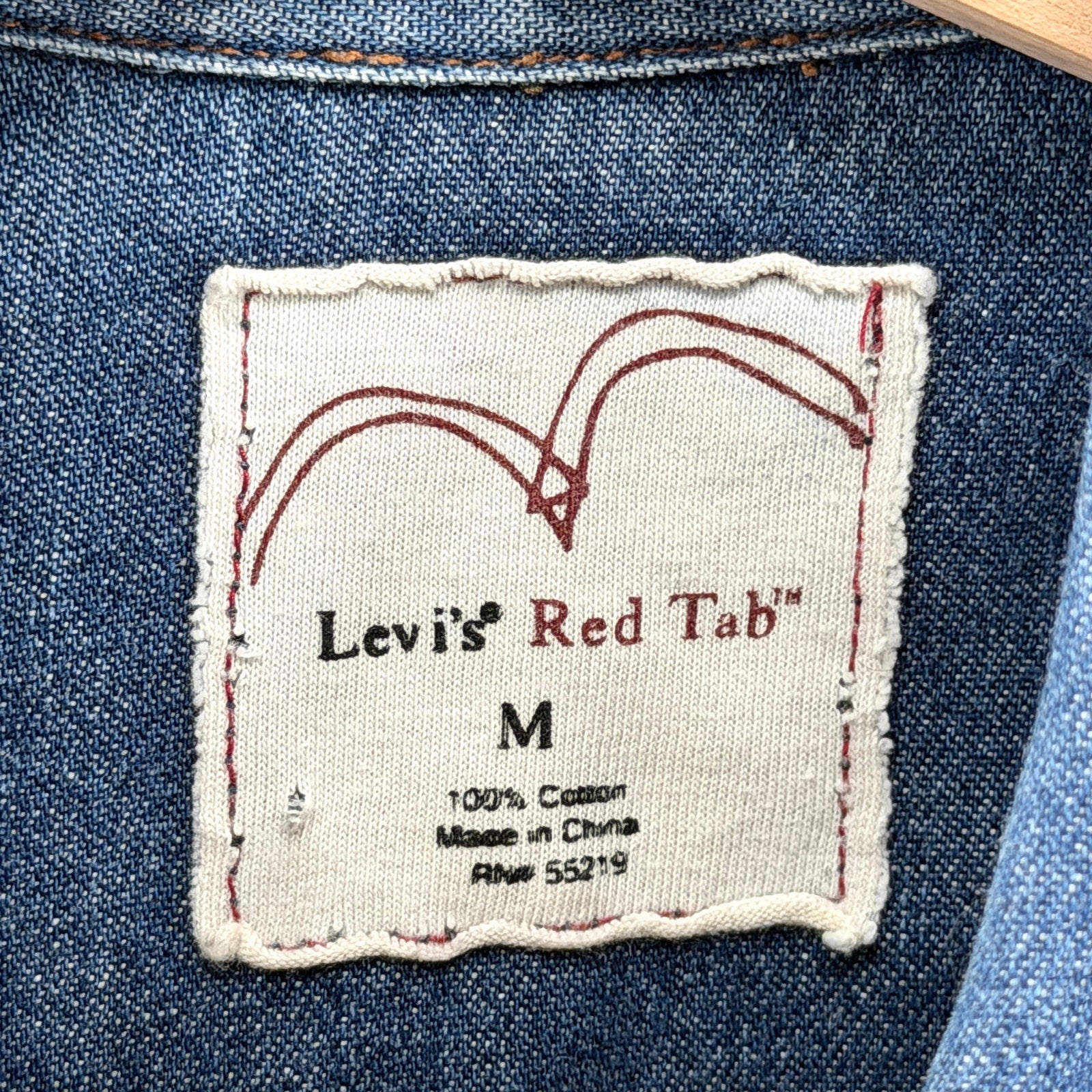 Levi’s Red Tab Blue 100% Cotton Denim Western Long Sleeve Shirt