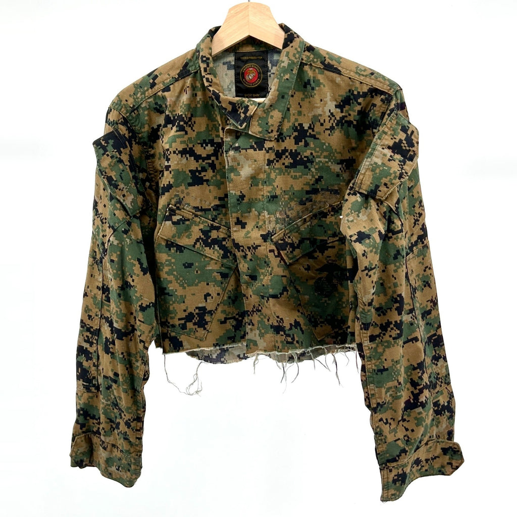 Vintage Y2K US Marines MARPAT Digital Camo Custom Cropped Jacket