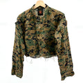Vintage Y2K US Marines MARPAT Digital Camo Custom Cropped Jacket