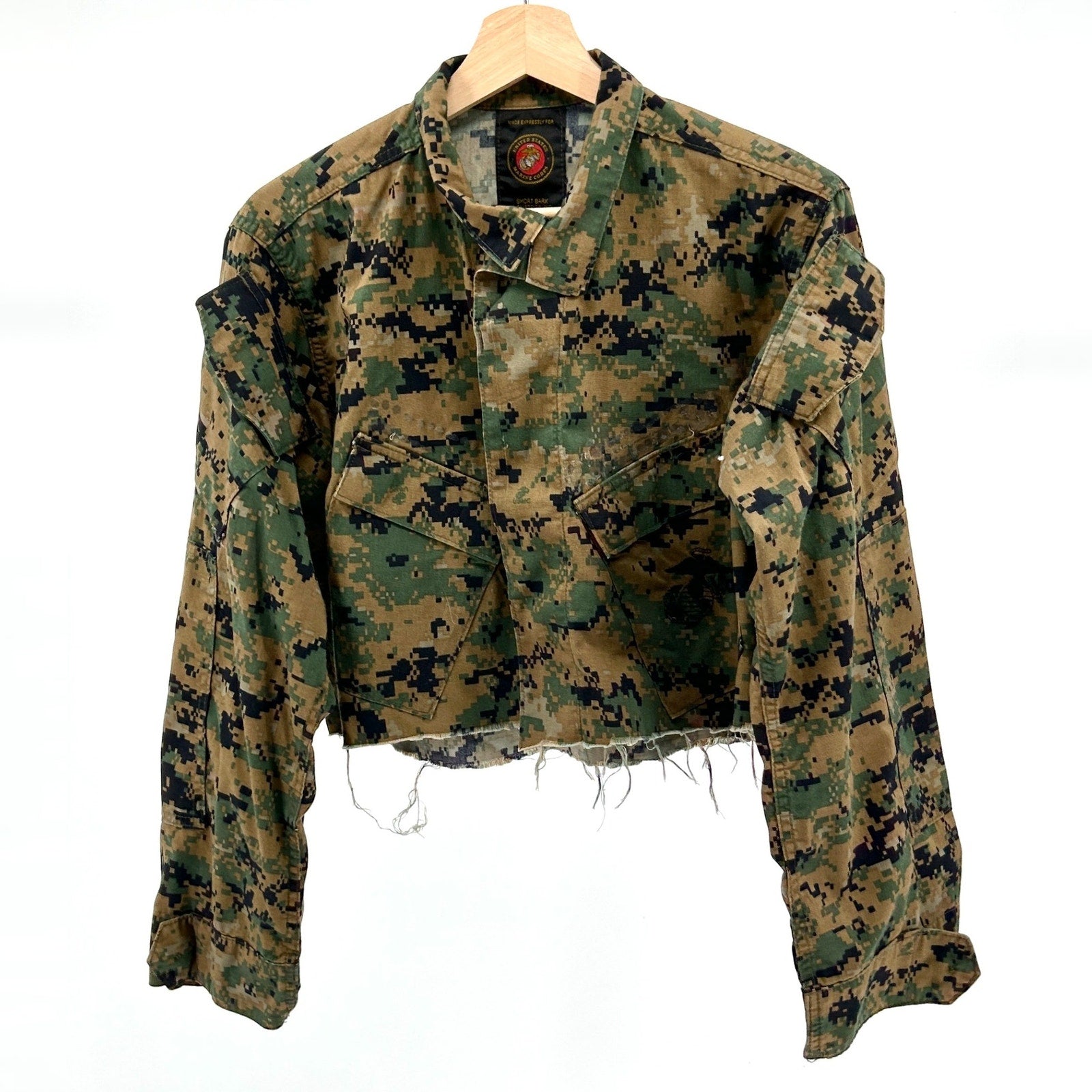 Vintage Y2K US Marines MARPAT Digital Camo Custom Cropped Jacket