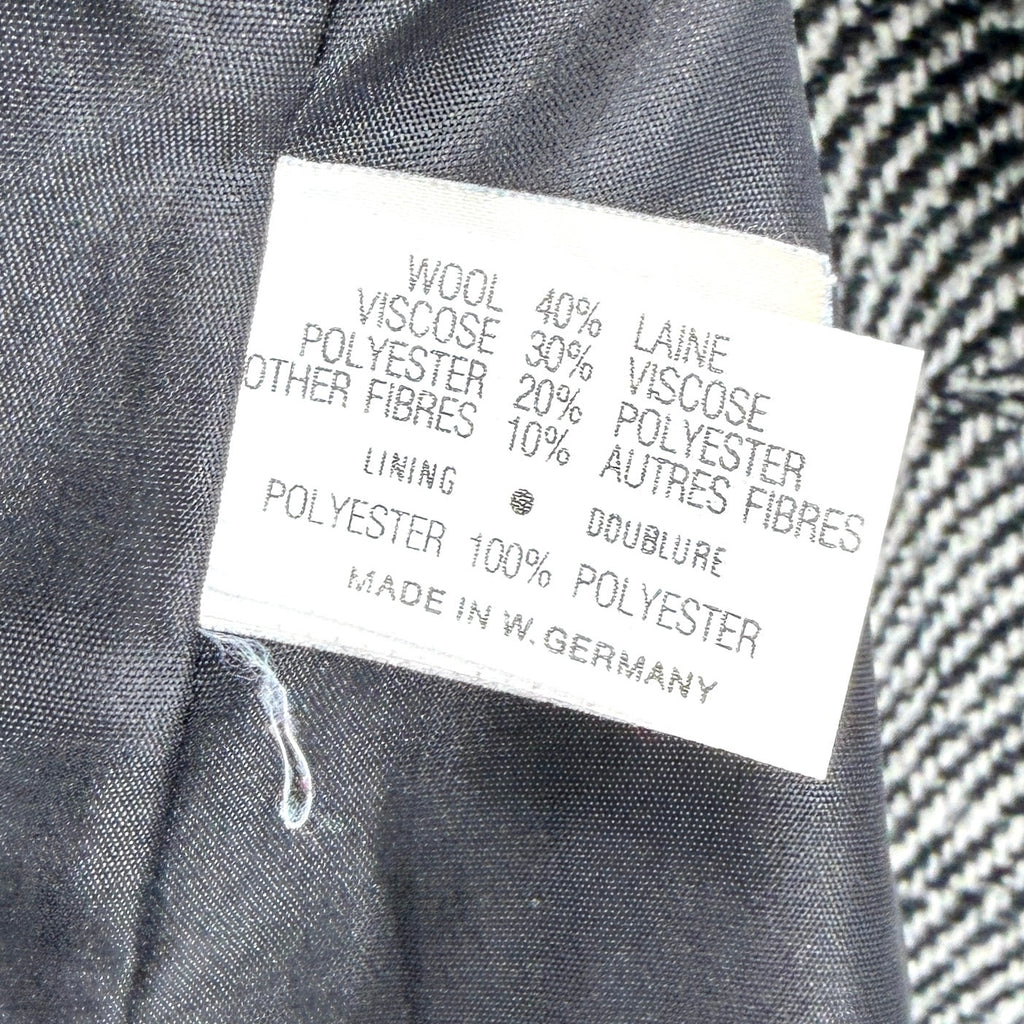 Vintage 80s St Michael Black White Tweed Double Breasted Overcoat