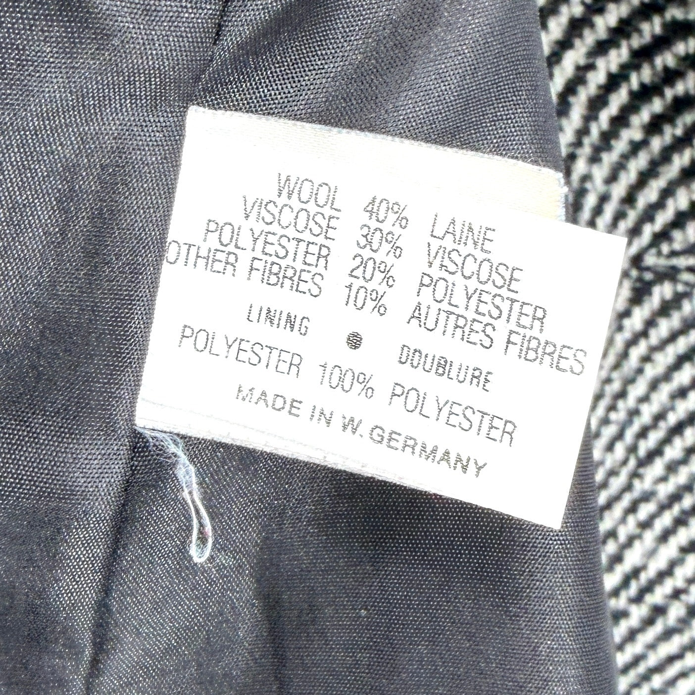 Vintage 80s St Michael Black White Tweed Double Breasted Overcoat