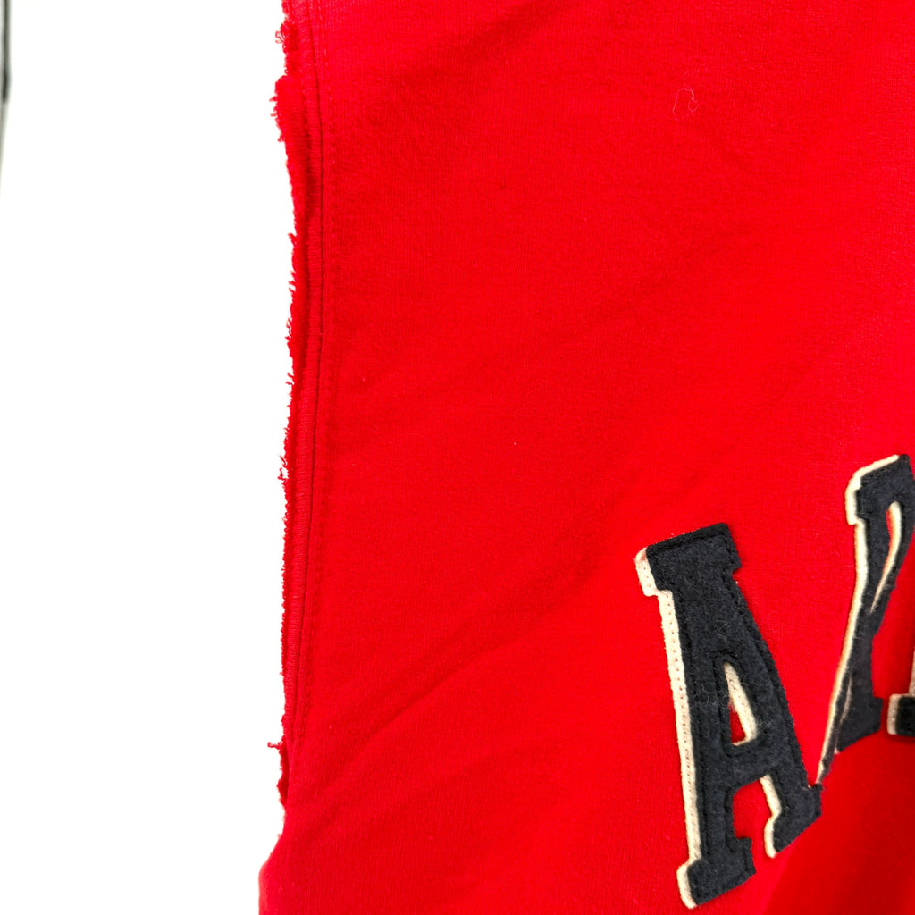Gildan Red Varsity Collegiate Arizona Custom Raw Edge Cut Off Muscle Sweatshirt