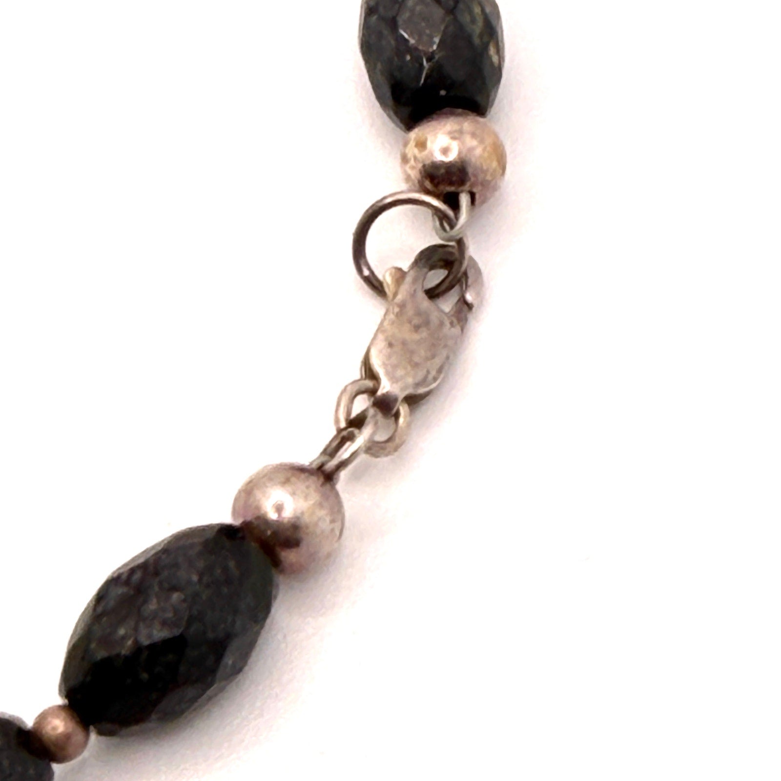 Vintage 90s Black Onyx Faceted Graduated Statement Necklace
